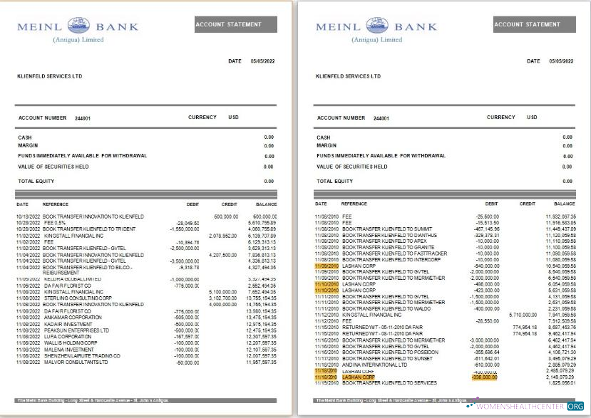 Download Antigua & Barbuda Meinl bank statement Photoshop template